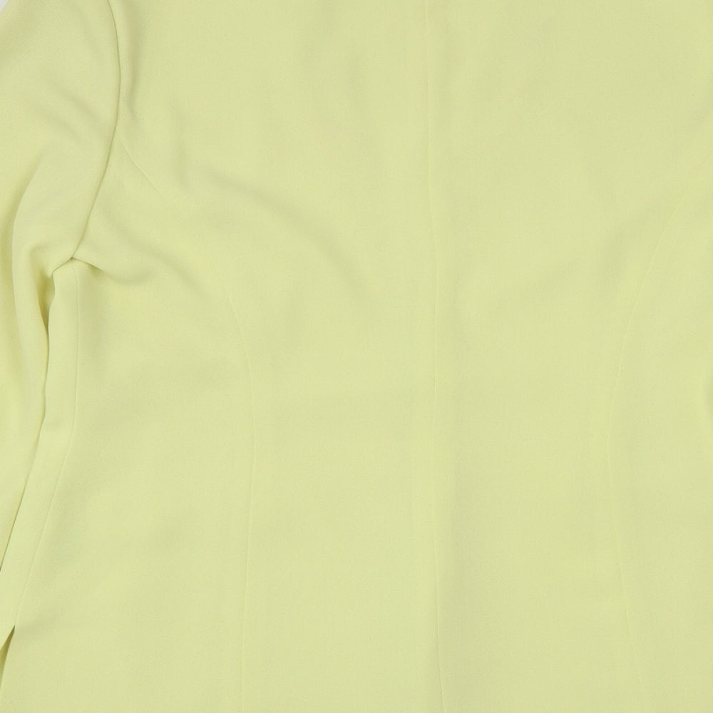 Gina Womens Yellow Geometric  Jacket  Size 12  Button