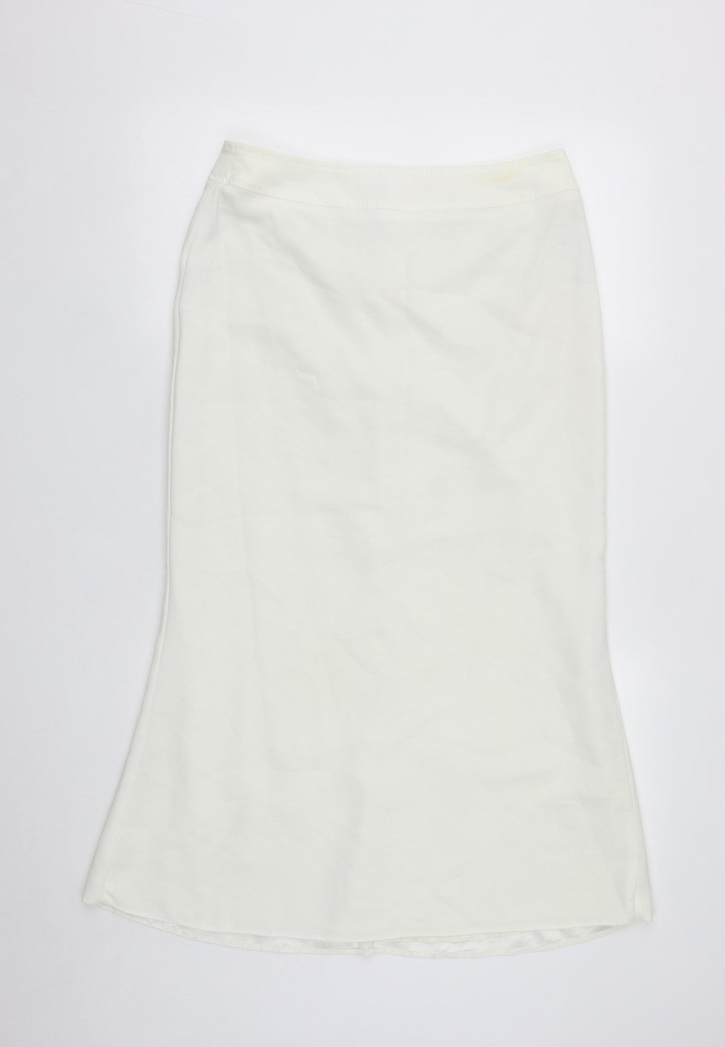 Gold Womens White  Polyester A-Line Skirt Size 12   Zip