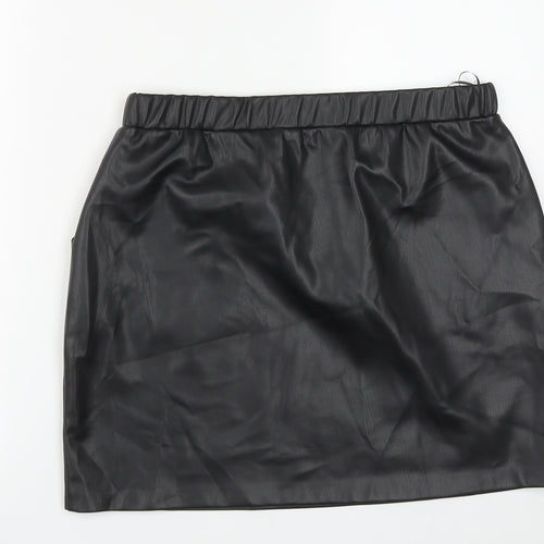 Dunnes Stores Womens Black  Polyester A-Line Skirt Size 8