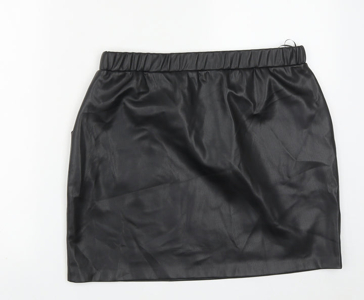 Dunnes Stores Womens Black Polyester A-Line Skirt Size 8