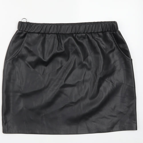 Dunnes Stores Womens Black  Polyester A-Line Skirt Size 8