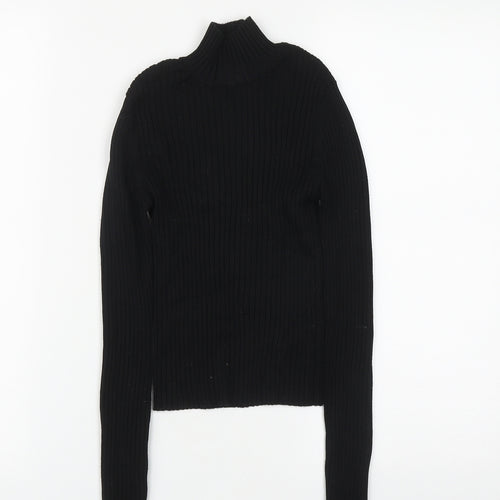 Stradivarius Womens Black High Neck  Viscose Pullover Jumper Size S