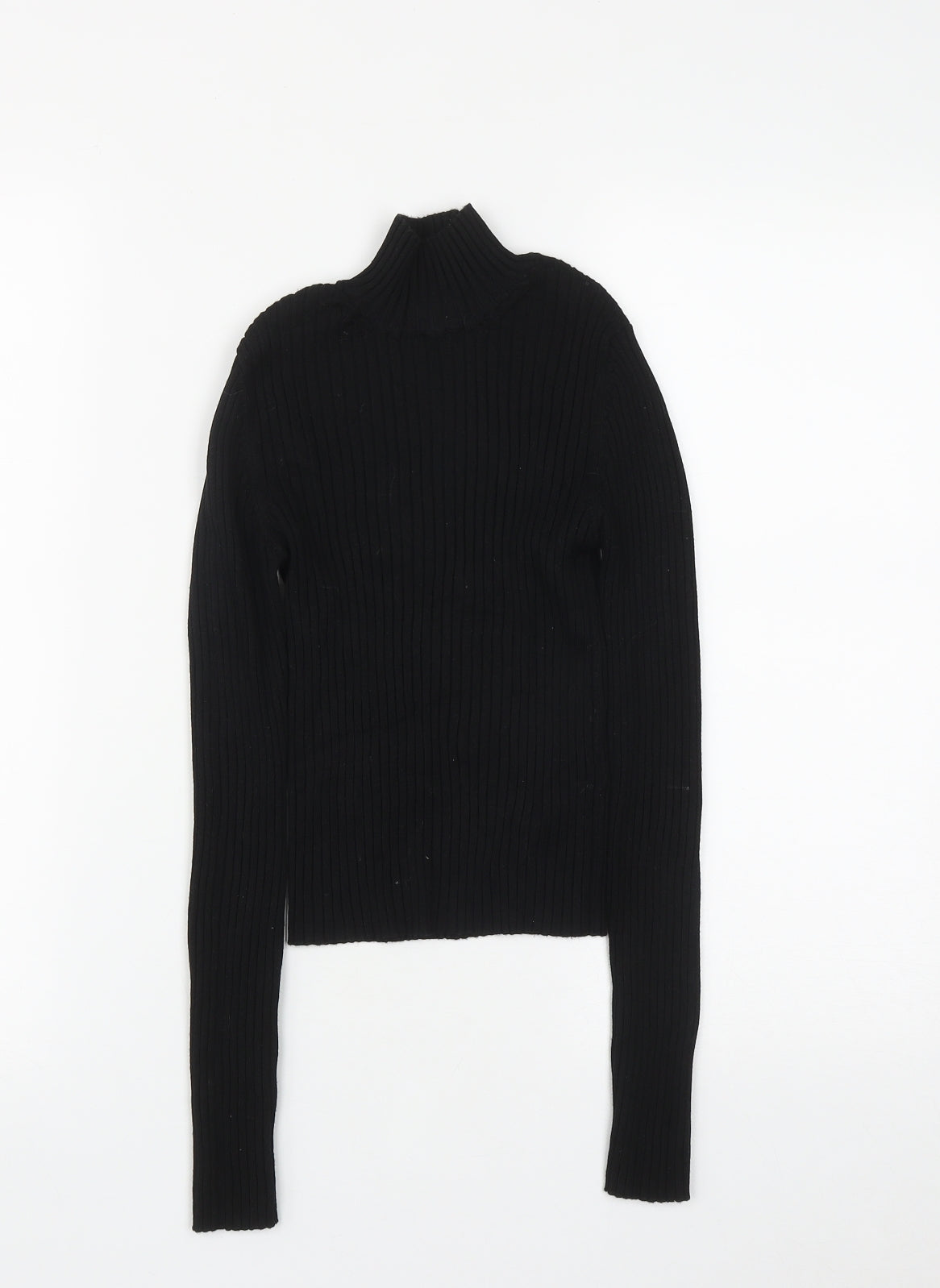 Stradivarius Womens Black High Neck  Viscose Pullover Jumper Size S