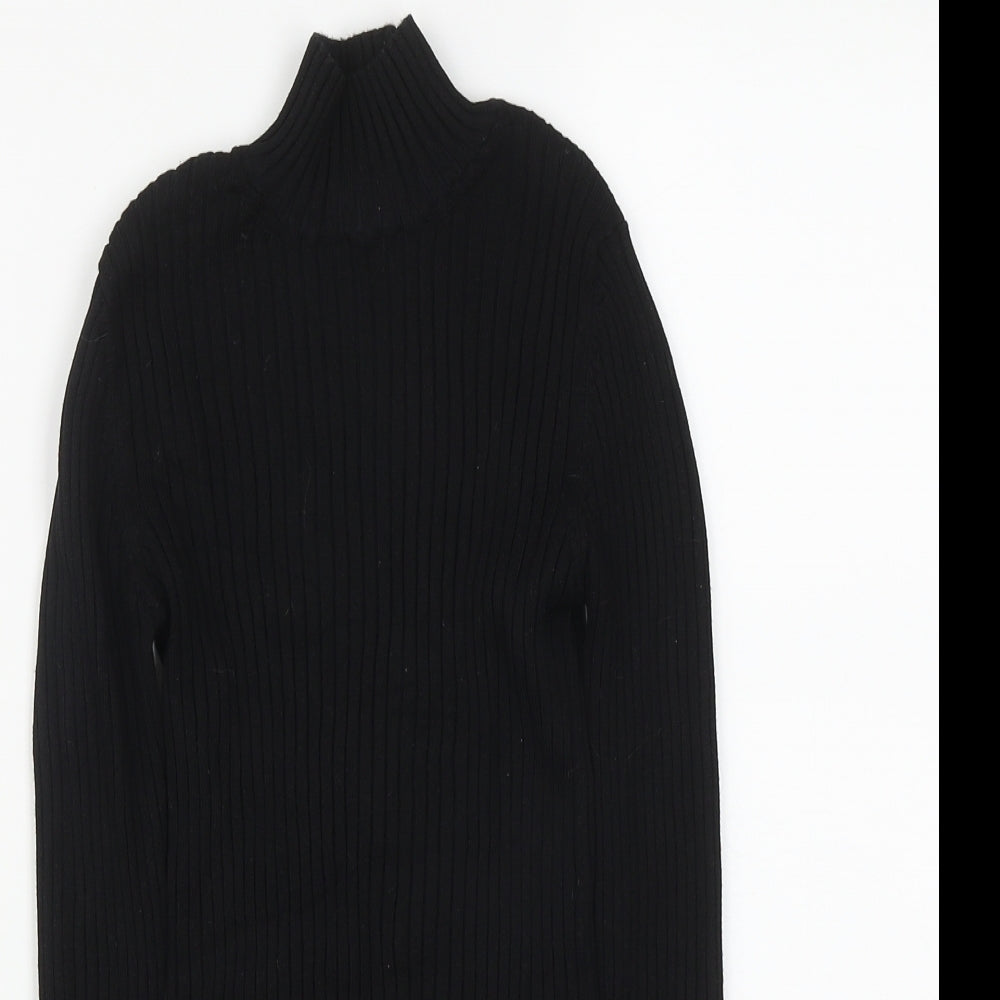Stradivarius Womens Black High Neck  Viscose Pullover Jumper Size S