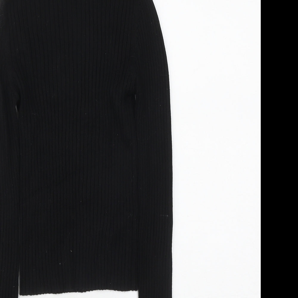 Stradivarius Womens Black High Neck  Viscose Pullover Jumper Size S