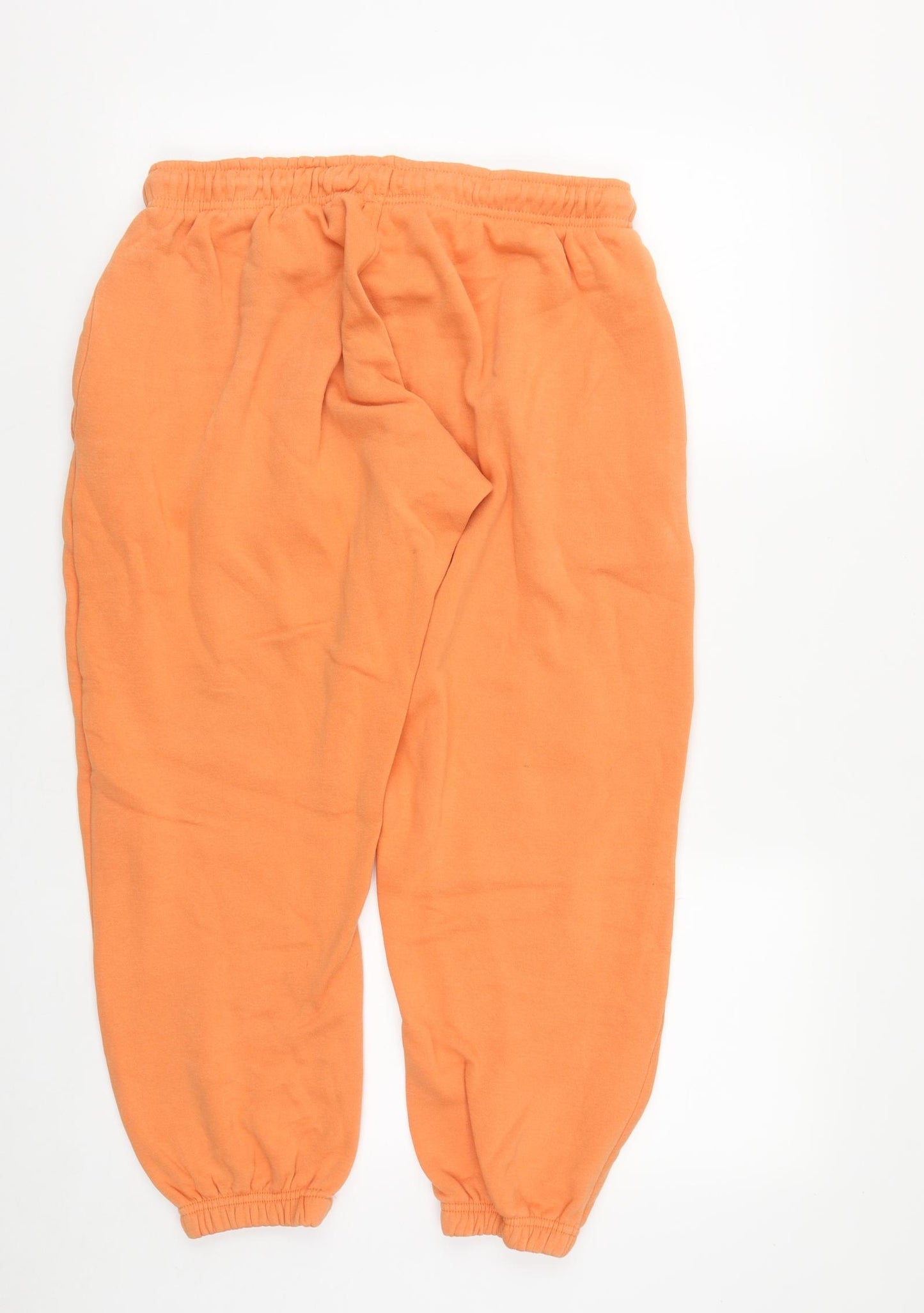 Light & Shade Womens Orange  Cotton Jogger Trousers Size L L24 in Regular Drawstring