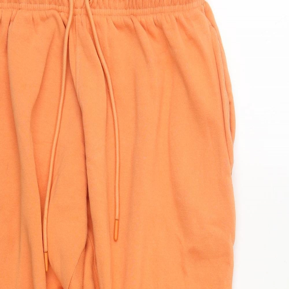 Light & Shade Womens Orange  Cotton Jogger Trousers Size L L24 in Regular Drawstring