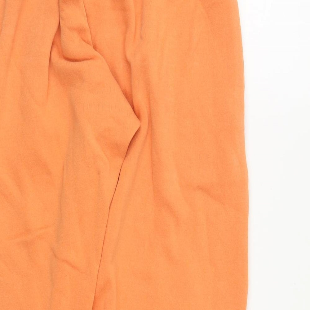 Light & Shade Womens Orange  Cotton Jogger Trousers Size L L24 in Regular Drawstring