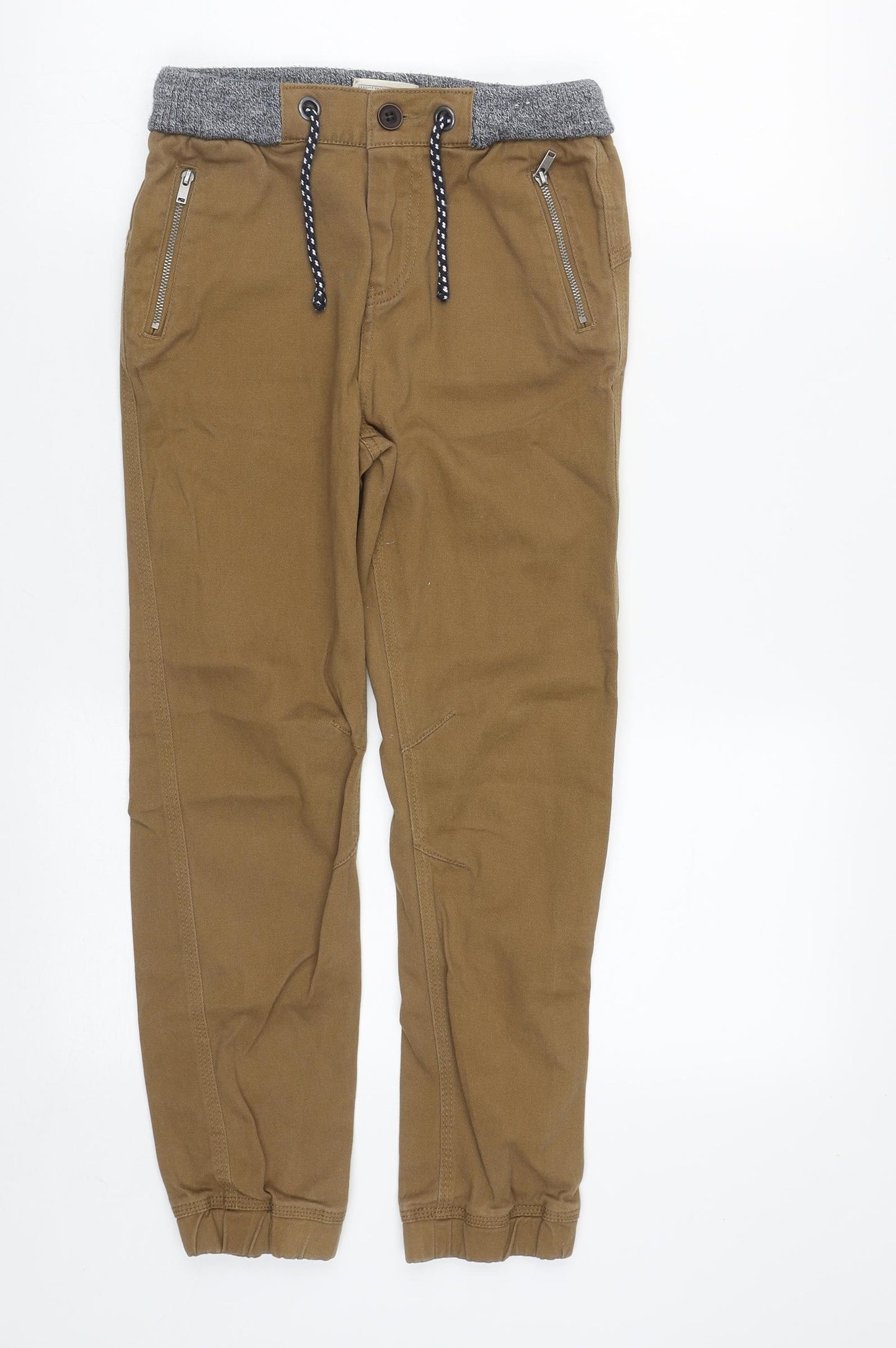 Matalan Boys Brown  Cotton Dress Pants Trousers Size 10 Years L24 in Regular Drawstring