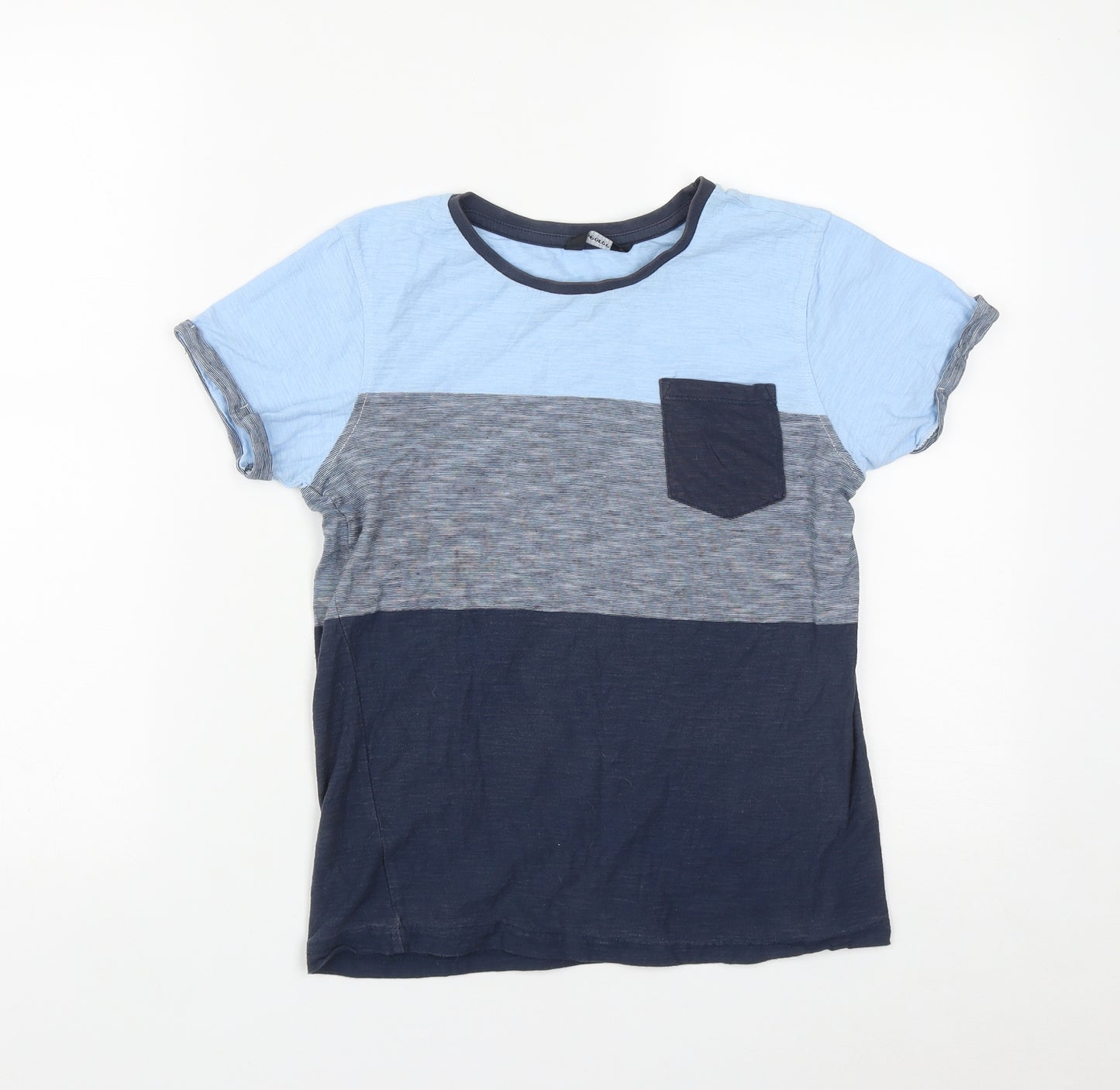 George Boys Blue  Cotton Basic T-Shirt Size 11-12 Years Round Neck