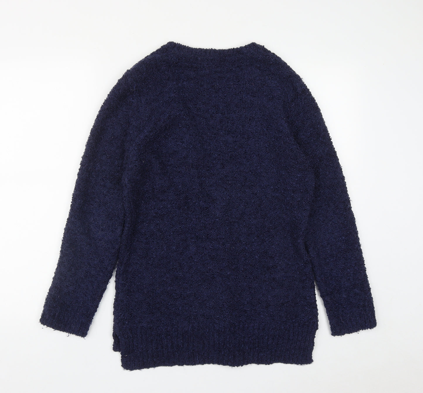 F&F Womens Blue V-Neck  Polyester Cardigan Jumper Size 10