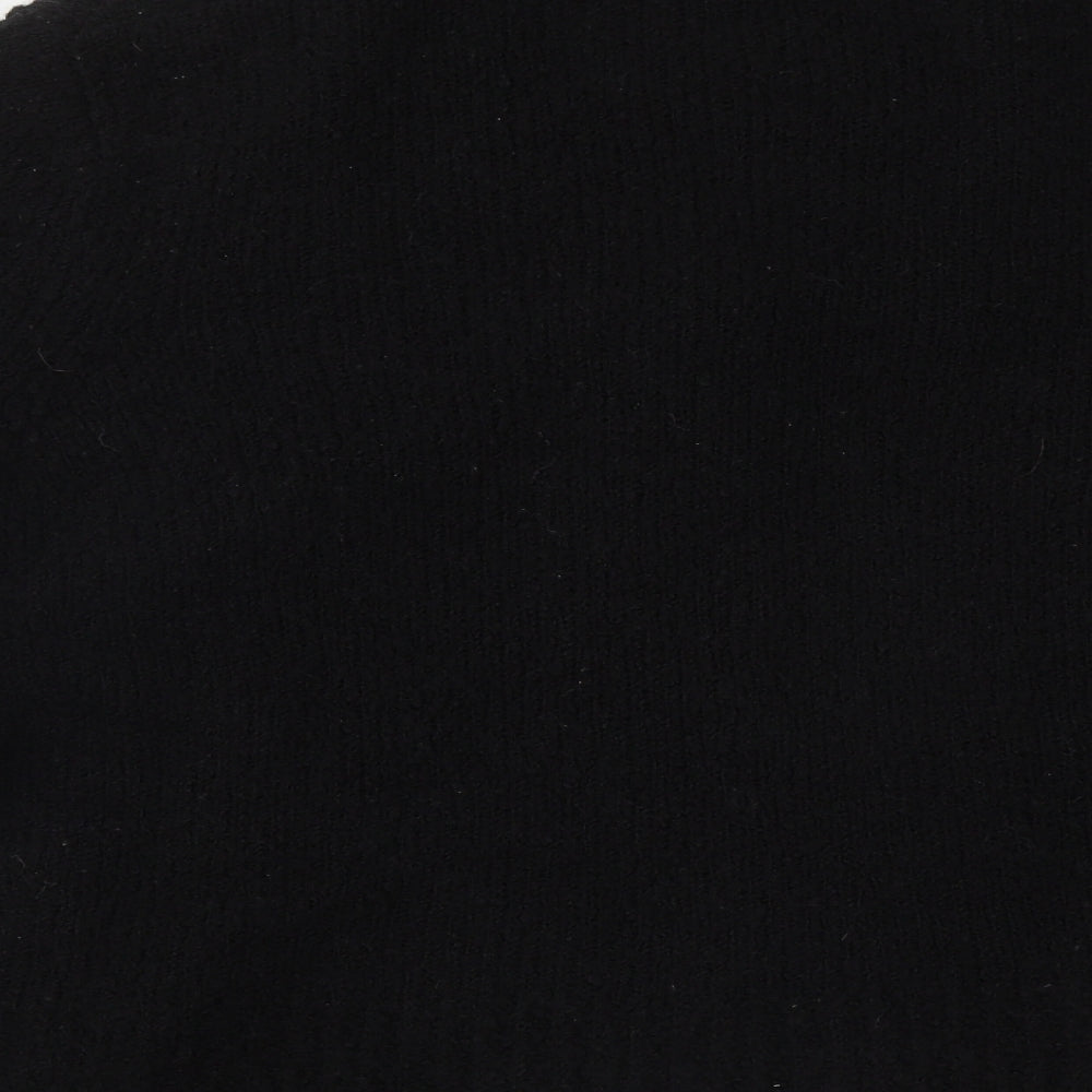 Evans Womens Black Collared  Acrylic Cardigan Jumper Size 26