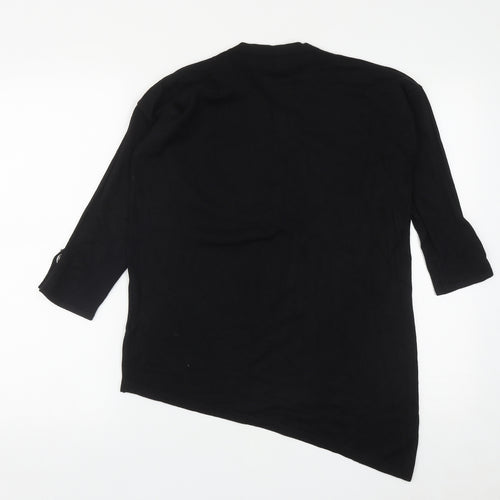 Paramour Womens Black V-Neck  Viscose Pullover Jumper Size S