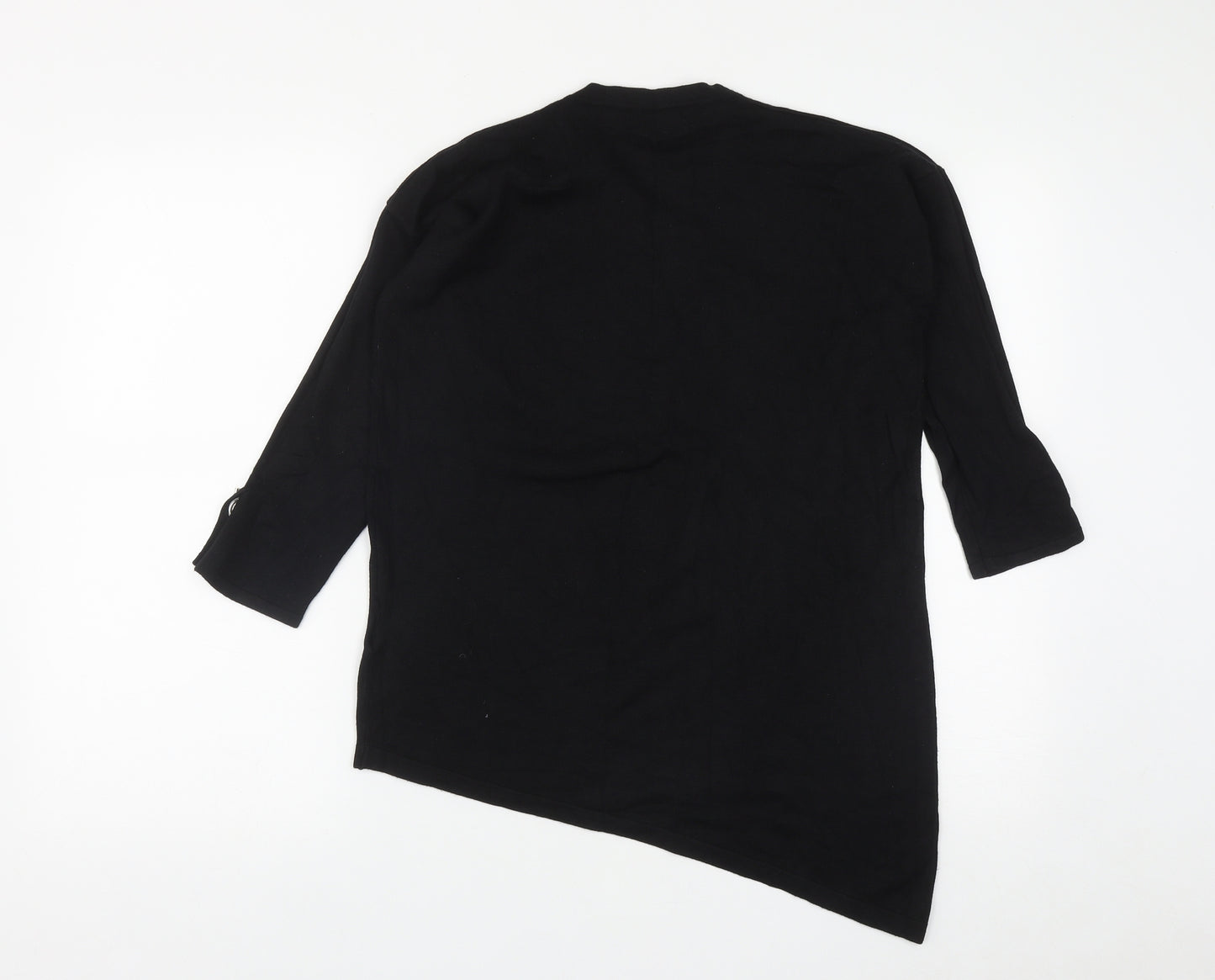 Paramour Womens Black V-Neck  Viscose Pullover Jumper Size S