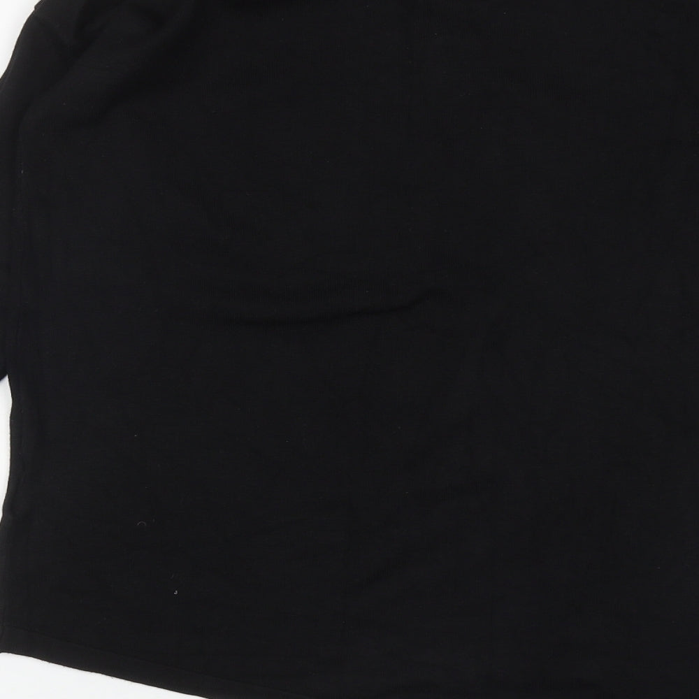 Paramour Womens Black V-Neck  Viscose Pullover Jumper Size S