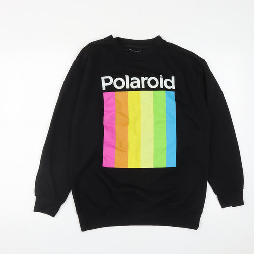 Polaroid Mens Black  Cotton Pullover Sweatshirt Size S