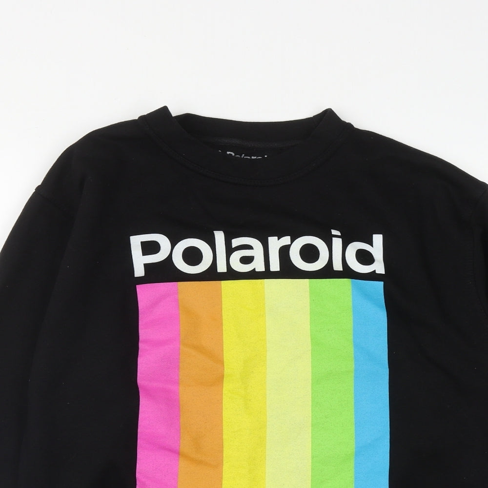 Polaroid Mens Black  Cotton Pullover Sweatshirt Size S