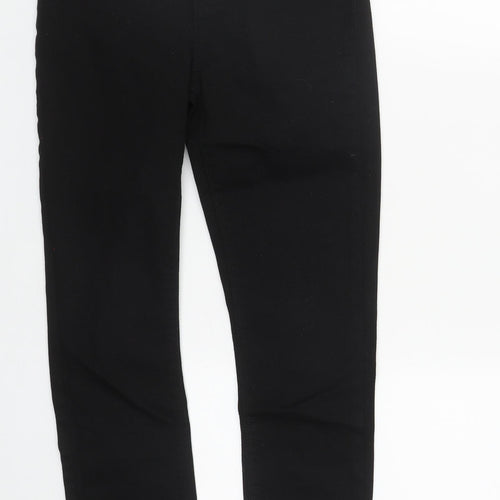 Denim & Co. Womens Black  Cotton Straight Jeans Size 8 L27 in Regular Zip