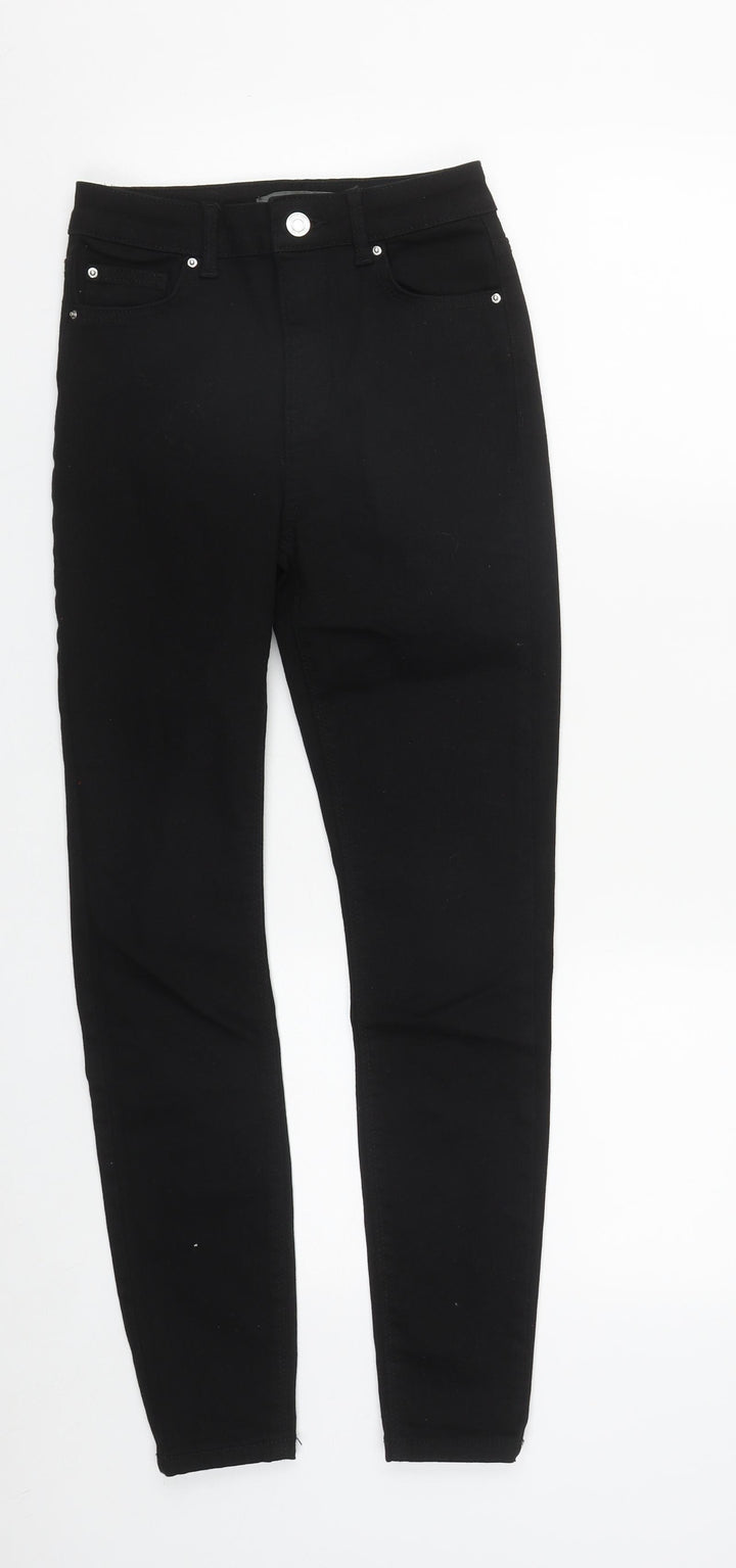 Denim & Co. Womens Black Cotton Straight Jeans Size 8 L27 in Regular Zip