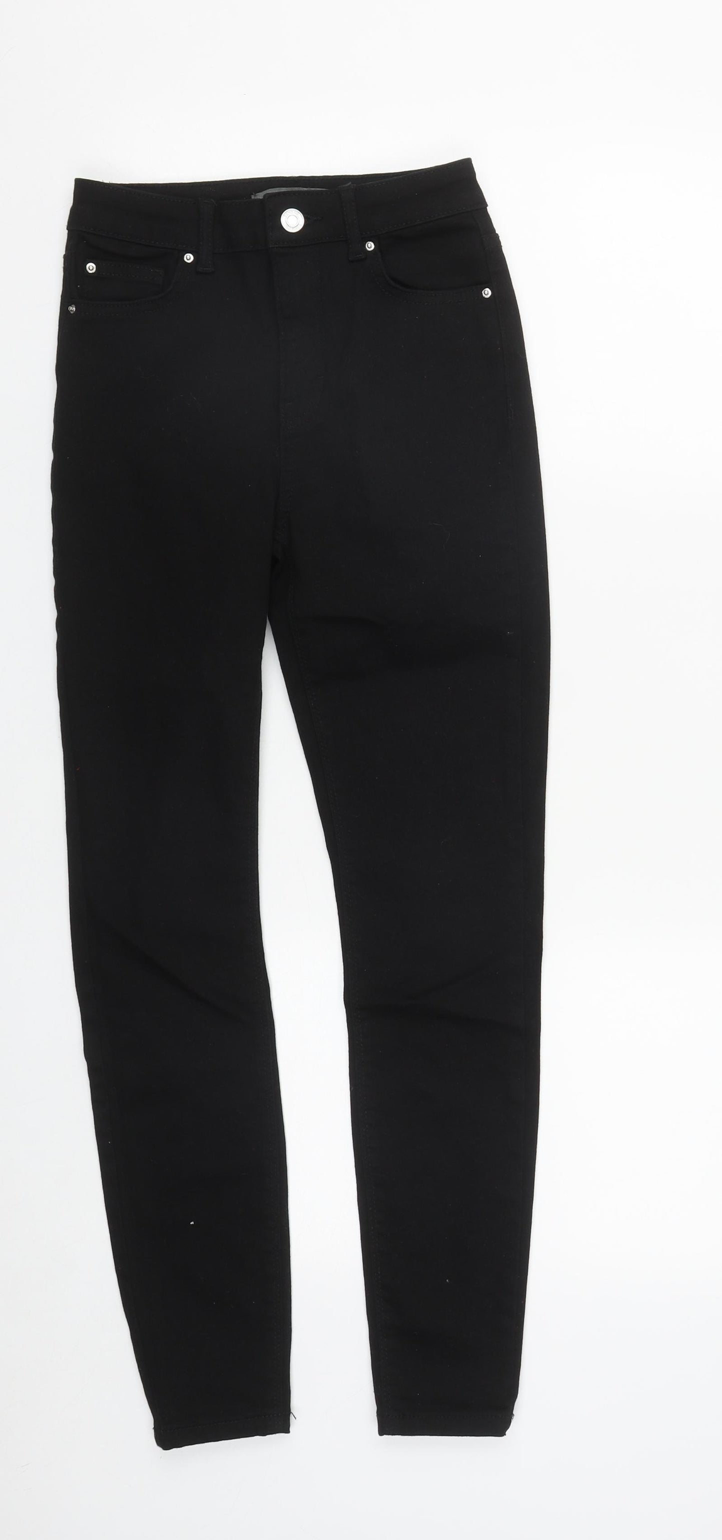 Denim & Co. Womens Black  Cotton Straight Jeans Size 8 L27 in Regular Zip