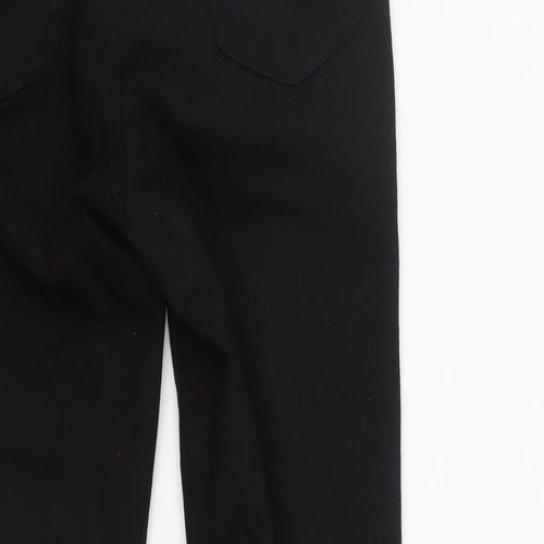 Denim & Co. Womens Black  Cotton Straight Jeans Size 8 L27 in Regular Zip