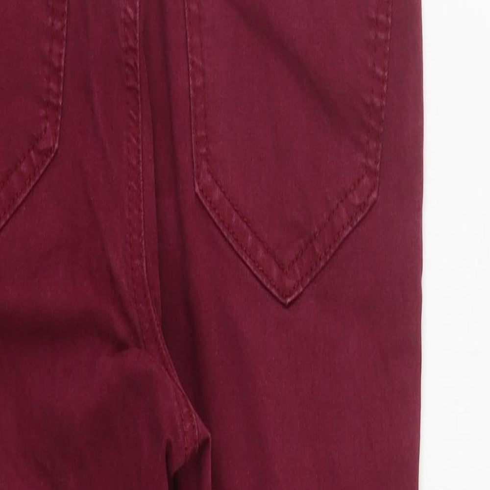 Primark Womens Red  Cotton Straight Jeans Size 8 L25 in Regular Zip