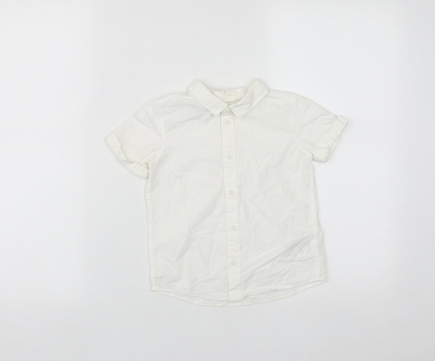 H&M Boys White  Cotton Basic Button-Up Size 2 Years Collared Button