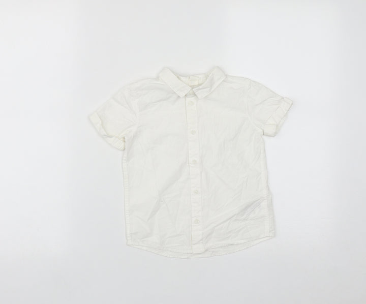 H&M Boys White  Cotton Basic Button-Up Size 2 Years Collared Button