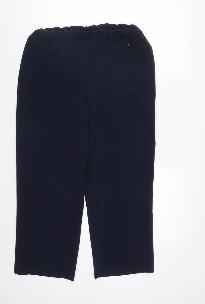 Isle Womens Blue Polyester Trousers Size 12 L26 in Regular