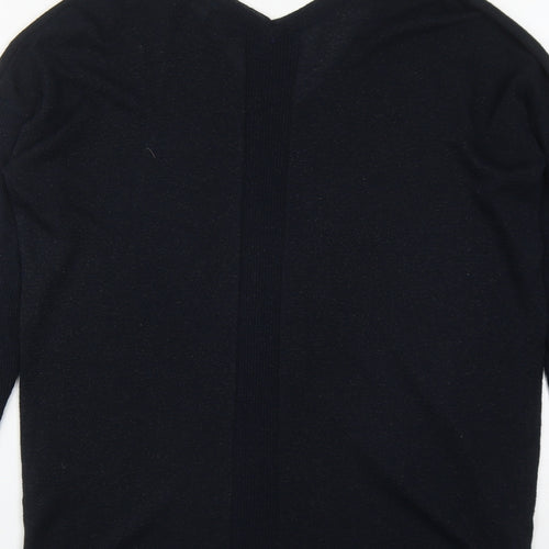 NEXT Womens Blue V-Neck  Polyester Pullover Jumper Size 12