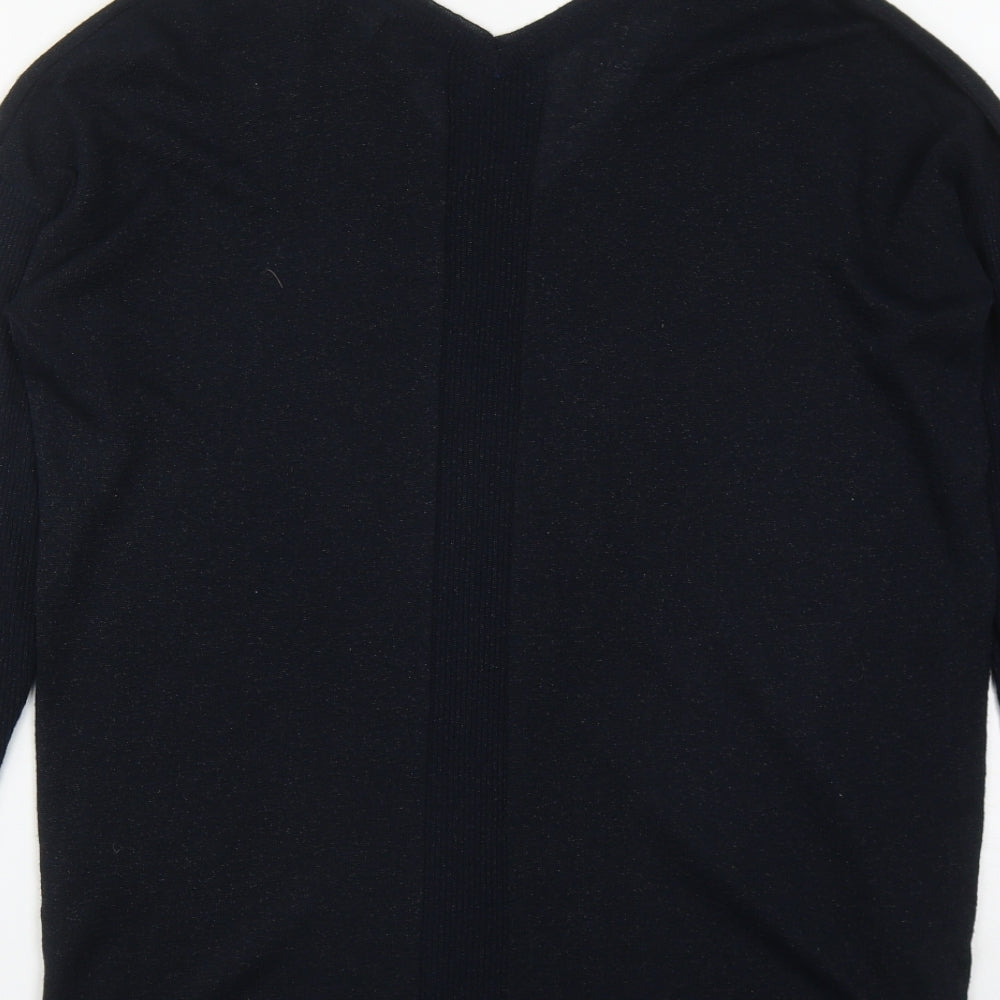 NEXT Womens Blue V-Neck  Polyester Pullover Jumper Size 12