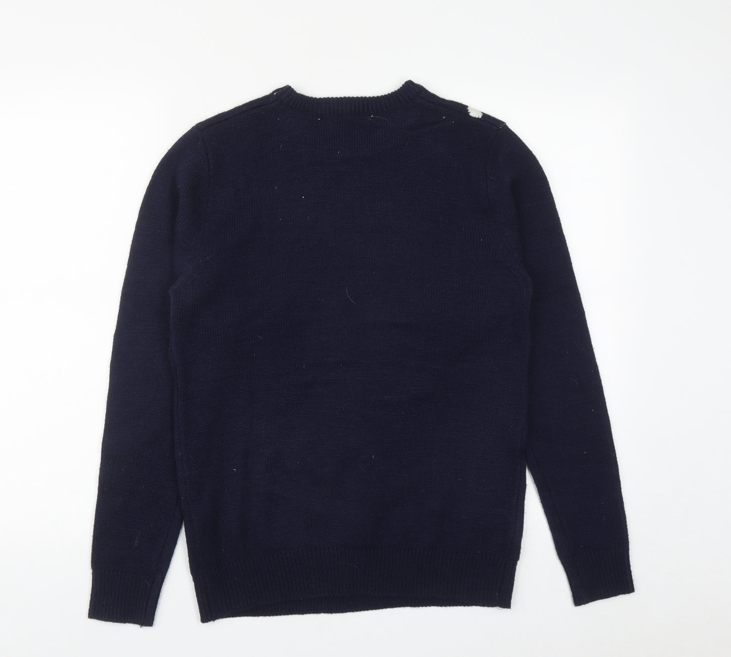 Primark Mens Blue Round Neck  Acrylic Pullover Jumper Size XS   - Christmas Jumper