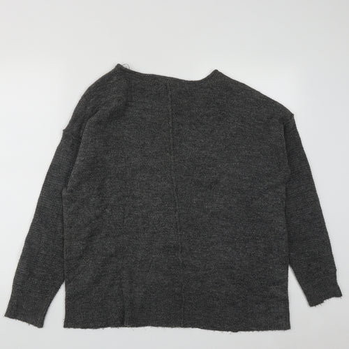 ISLE Essentials Womens Grey Round Neck  Acrylic Pullover Jumper Size S