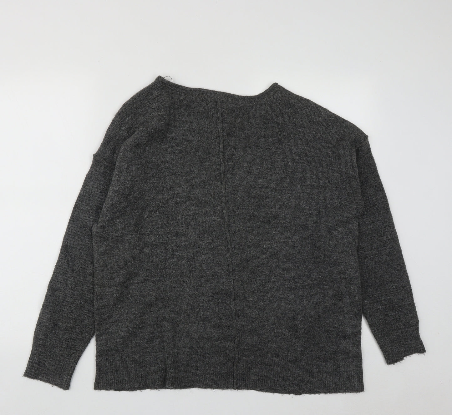 ISLE Essentials Womens Grey Round Neck  Acrylic Pullover Jumper Size S