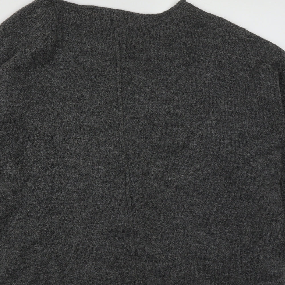 ISLE Essentials Womens Grey Round Neck  Acrylic Pullover Jumper Size S