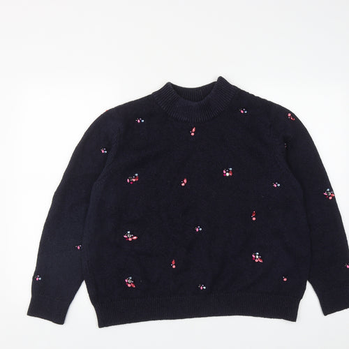 Marks and Spencer Mens Blue Round Neck  Acrylic Pullover Jumper