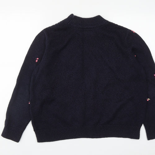Marks and Spencer Mens Blue Round Neck  Acrylic Pullover Jumper