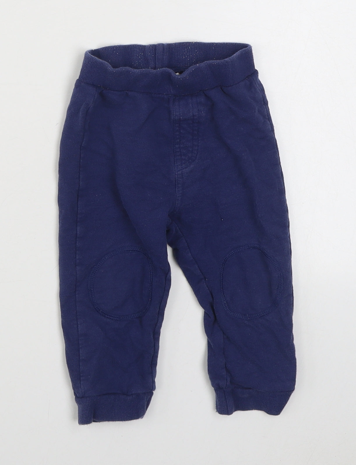 Bluezoo Boys Blue  Cotton Jogger Trousers Size 12-18 Months