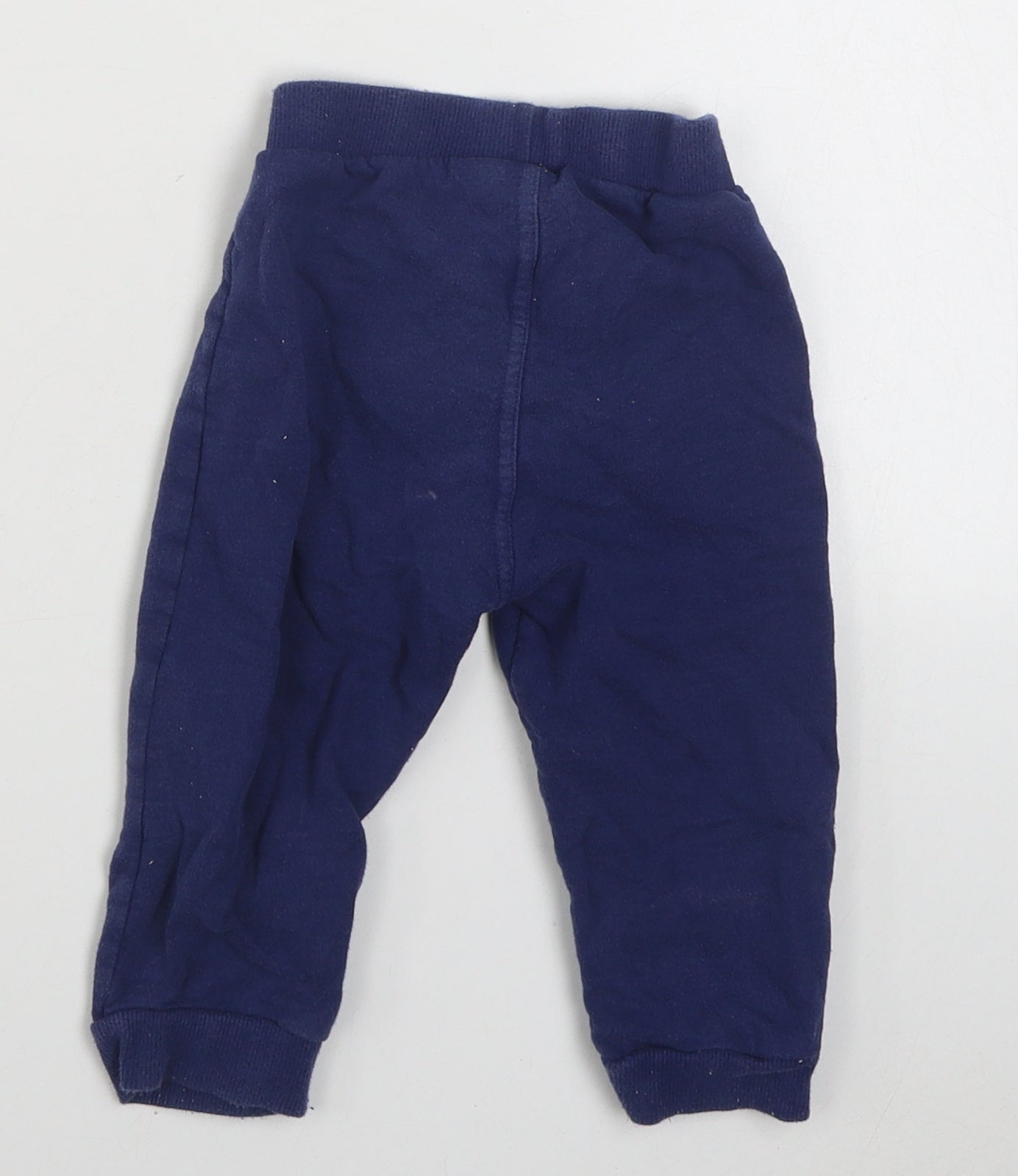 Bluezoo Boys Blue  Cotton Jogger Trousers Size 12-18 Months