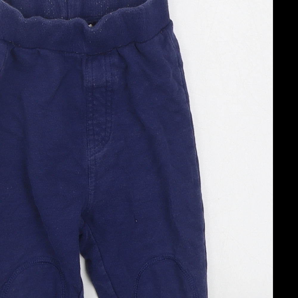 Bluezoo Boys Blue  Cotton Jogger Trousers Size 12-18 Months