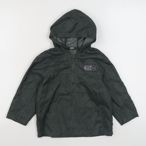TU Boys Green Geometric  Rain Coat Coat Size 3 Years  Zip
