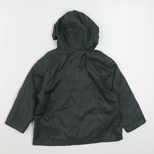 TU Boys Green Geometric  Rain Coat Coat Size 3 Years  Zip