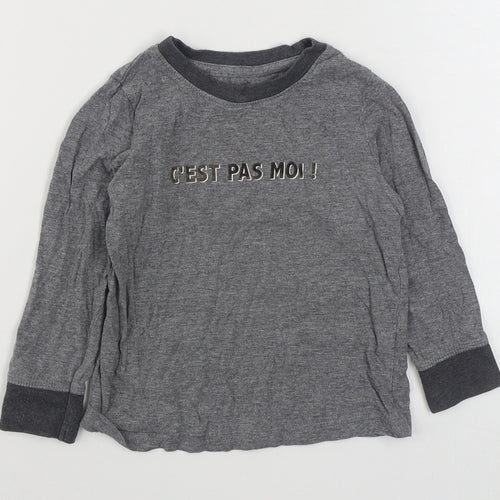 Confiance Textiles Boys Grey  Cotton Basic T-Shirt Size 5 Years Round Neck Pullover