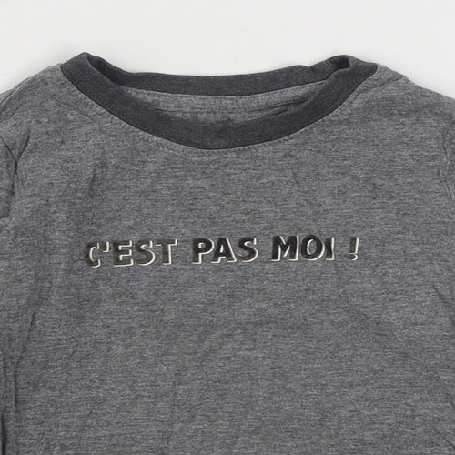 Confiance Textiles Boys Grey  Cotton Basic T-Shirt Size 5 Years Round Neck Pullover
