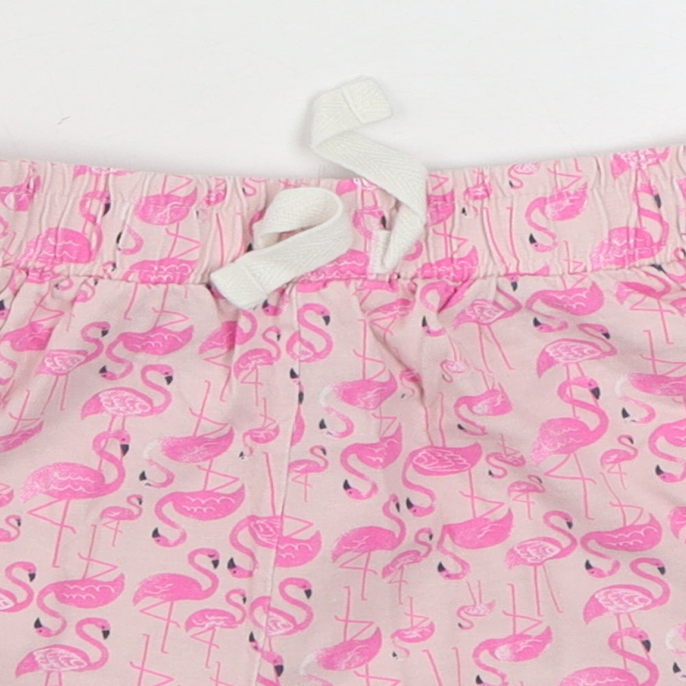 Dunnes Stores Girls Pink Geometric Cotton Sweat Shorts Size 10-11 Years  Regular Tie