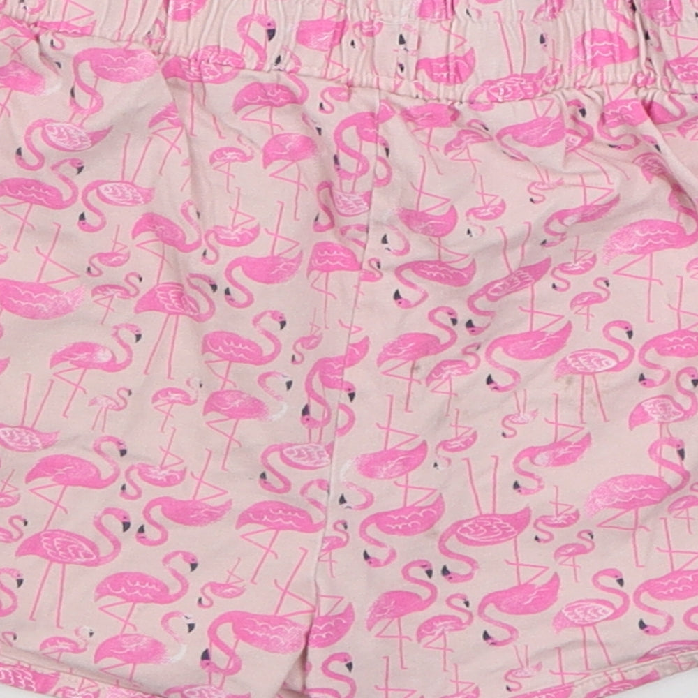 Dunnes Stores Girls Pink Geometric Cotton Sweat Shorts Size 10-11 Years  Regular Tie