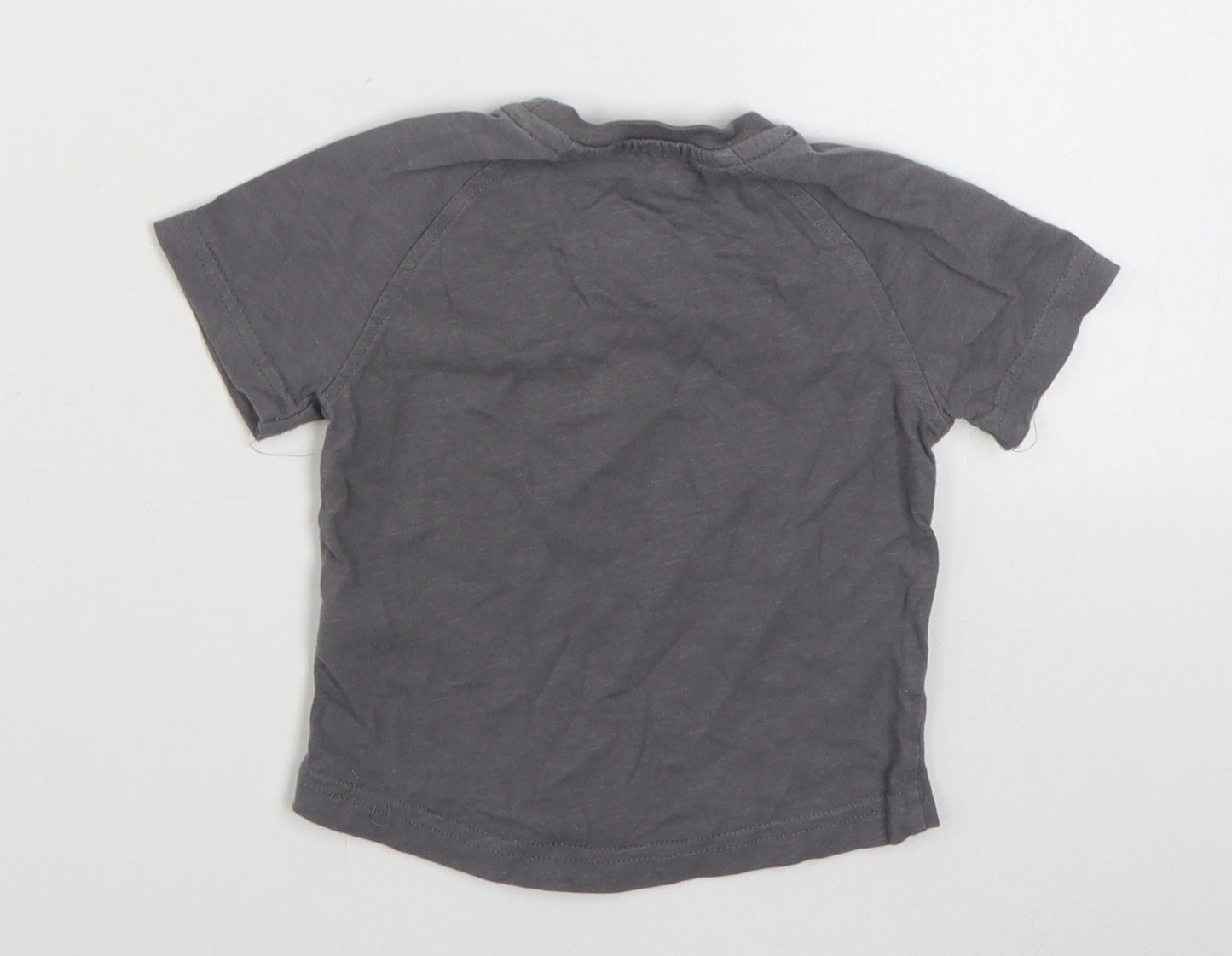 NEXT Baby Grey  100% Cotton Basic T-Shirt Size 6-9 Months Round Neck Pullover