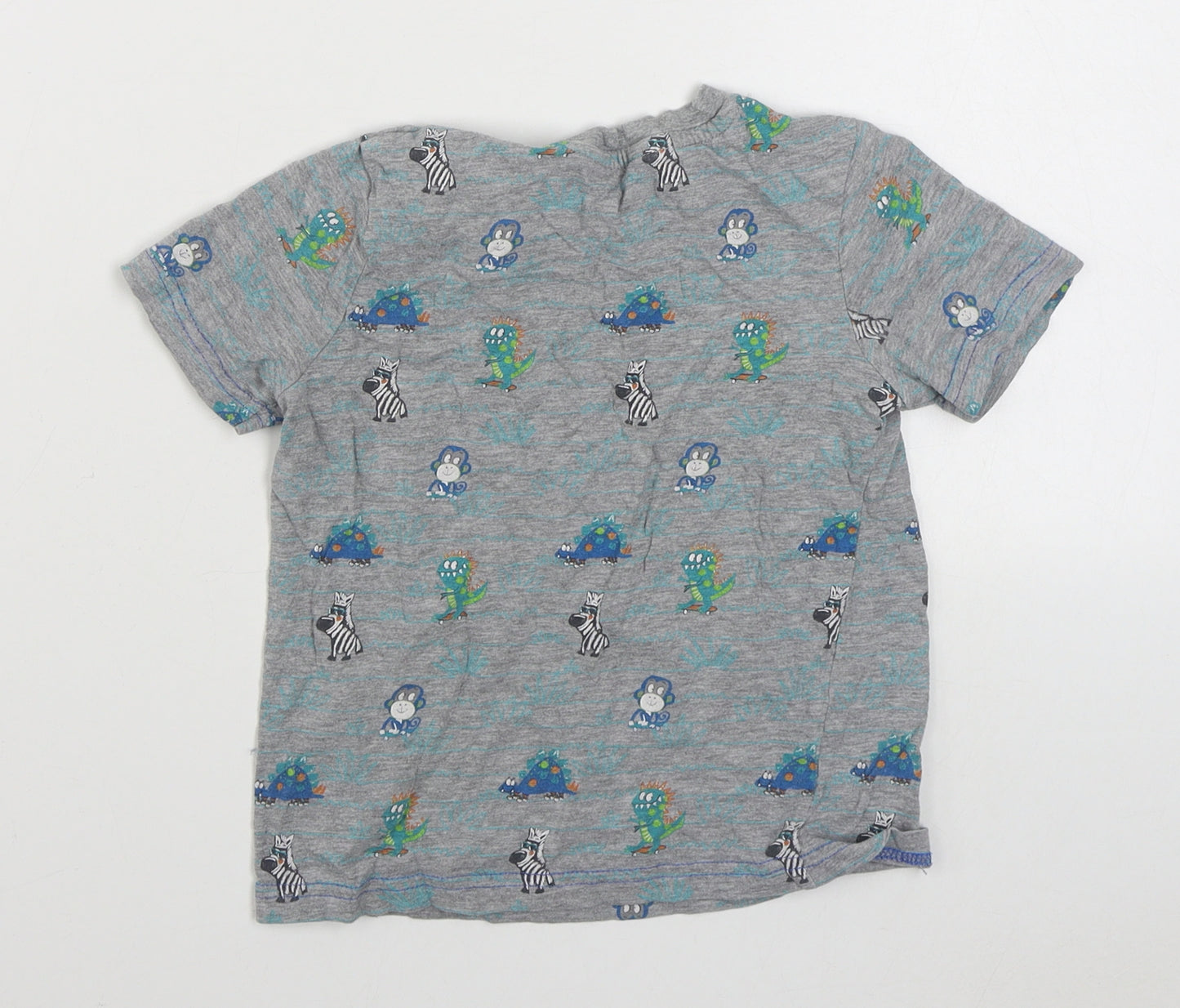 George Boys Gold Geometric Cotton Basic T-Shirt Size 3-4 Years Round Neck Pullover
