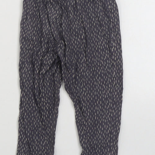 La Redoute Girls Grey Geometric Cotton Jogger Trousers Size 24 Months