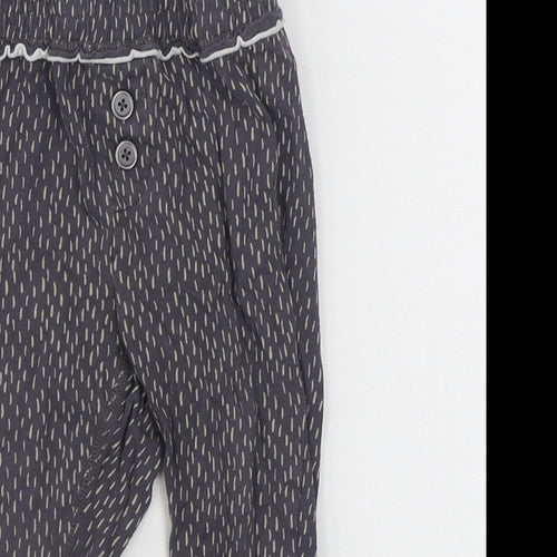 La Redoute Girls Grey Geometric Cotton Jogger Trousers Size 24 Months